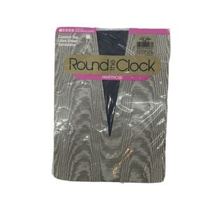 Round The Clock Pantyhose 1988 Vintage Navy Sz A